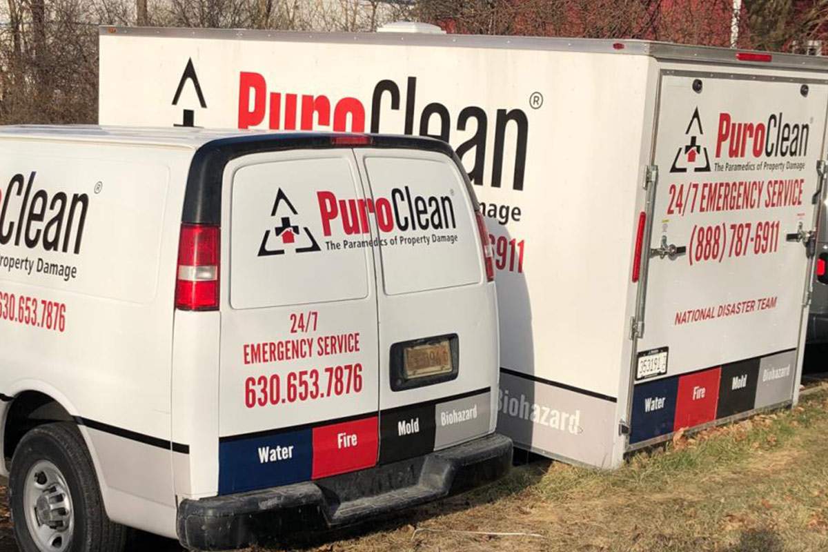 PuroClean company van and trailer