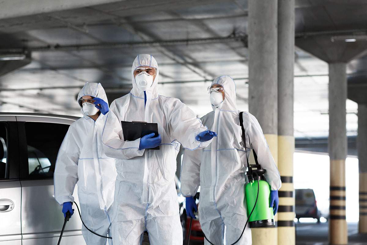 PuroClean personnel in personal protective equipment