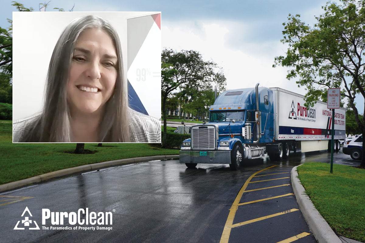 photo of chrissy vanderwyde and a PuroClean semi truck