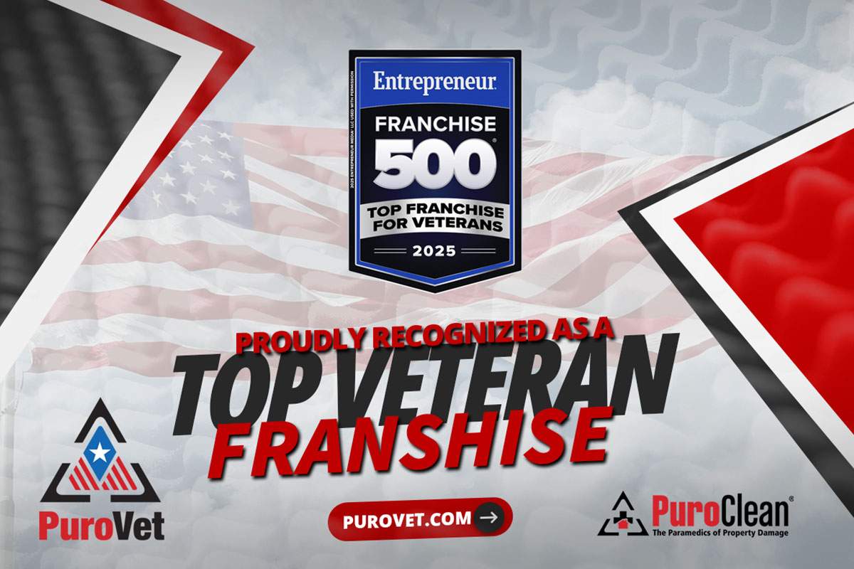 PuroClean has been recognized by Entrepreneur magazine as the #1 franchise for veterans