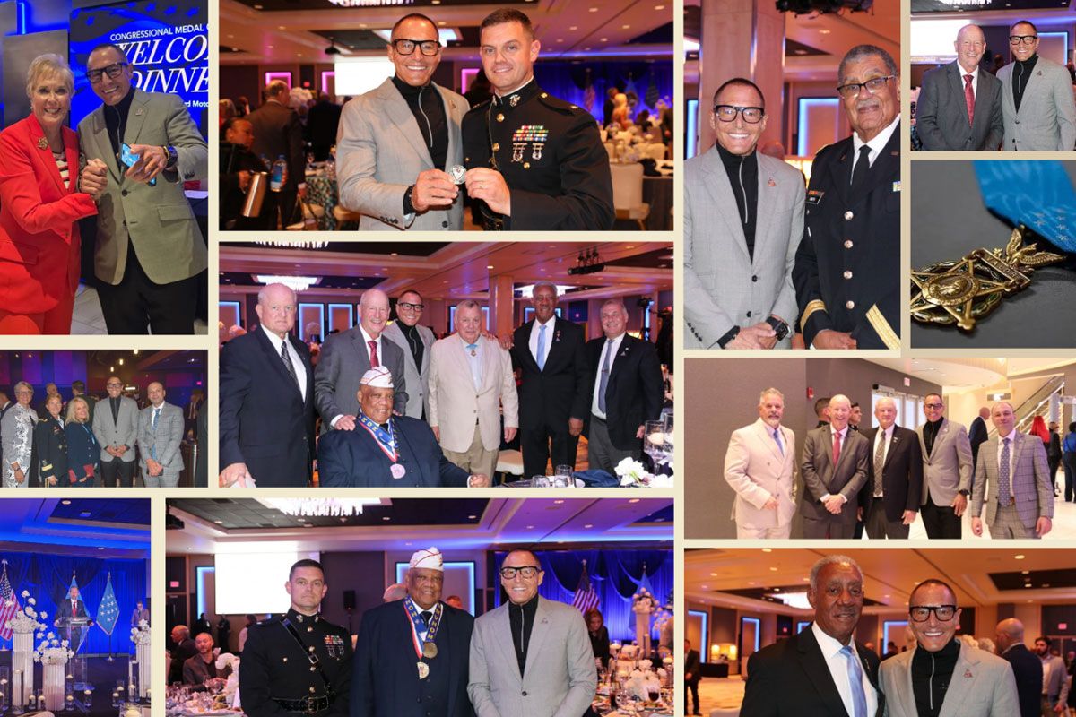 Collage of Medal of Honor Society gala participants.